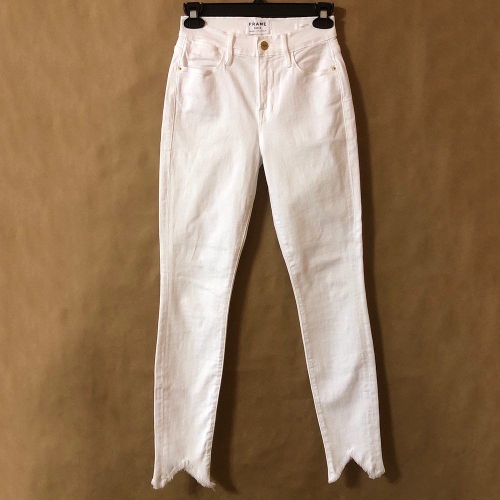 FRAME | Le High Skinny Triangle Raw Hem Jeans